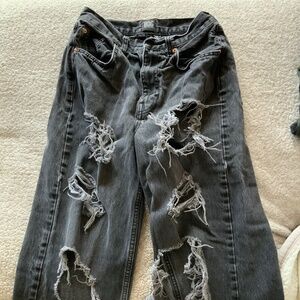 Urban Outfitters BDG High Rise Baggy Petite (28) jeans in black, EUC
